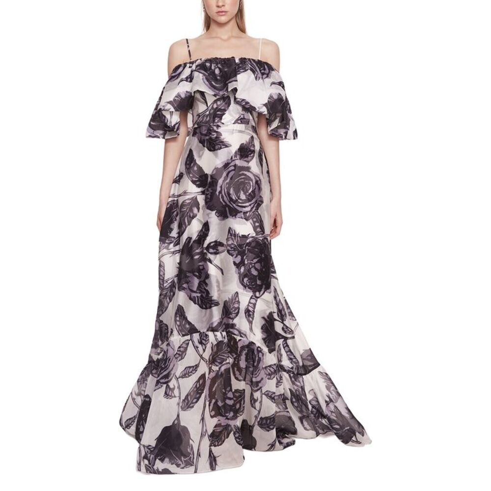 Marchesa Notte Womens Gown, Black